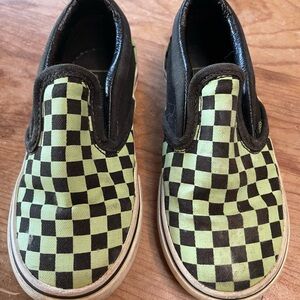 VansCheckered Slip-On Shoes - Black and Green